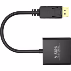 Vision TC-DPVGA/BL cavo e adattatore video DisplayPort VGA (D-Sub) Nero - Vista aggiuntiva 7