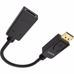 Vision TC-DPHDMI/BL cavo e adattatore video HDMI tipo A (Standard) DisplayPort Nero - Vista aggiuntiva 7