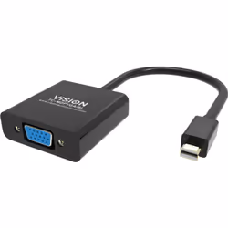 Vision TC-MDPVGA/BL cavo e adattatore video Mini DisplayPort VGA (D-Sub) Nero - Vista aggiuntiva 2