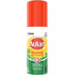 Autan® Tropical Spray 50ml aiuta a proteggere dalle punture delle zanzare anche quelle tipiche dei climi tropicali e tigre (A ...