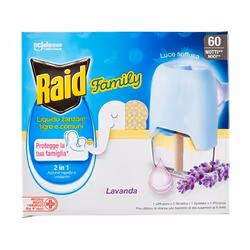RAID DIFFUSORE PER ZANZARE TIGRE E COMUNE CON RICARICA ALLA LAVANDA 60 NOTTI Raid diffusore liquido con ricarica ad azione ra ...