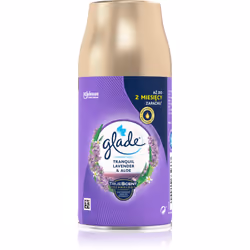 Il deodorante per ambienti automatico GLADE Tranquil Lavender & Aloe rilascia gradualmente il profumo lasciando gli spazi del ...