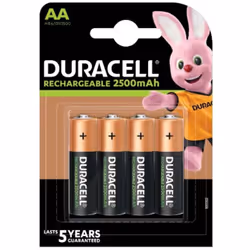 Confezione 4 batterie Ricaricabili STILO DURACELL - Tipo Stilo "AA" - 2500 mah