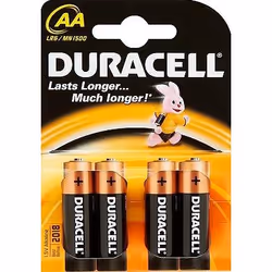 Duracell AA LR6, Batteria monouso, Stilo AA, Alcalino, 1,5 V, 4 pz, Blister