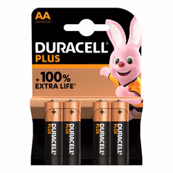 Duracell Plus, Batteria monouso, Stilo AA, Alcalino, 1,5 V, 4 pz, Nero, Oro