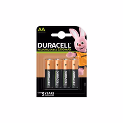 Pila ricaricabile Duracell. Tipo Stilo HR 6. In Nickelmetalidrato. 1,2 volt. mAh 2400. Precaricata, confezione 4 pezzi. Pila  ...