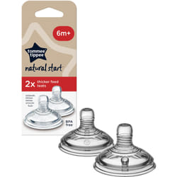 Tommee Tippee Natural Start Anti-Colic Teat Thick Feed 6m+ 2 pz