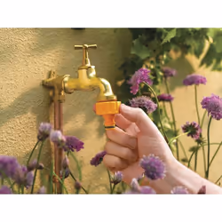 Hozelock 2167 raccordo e adattatore per tubo Connettore per rubinetto Metallo Arancione, Giallo 1 pz