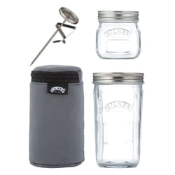 Kilner 65025037 recipiente per cibo Rotondo Set Grigio, Trasparente 2 pz