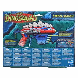 Nerf DinoSquad Stegosmash, blaster con supporto per 4 dardi, design Stegosauro spinoso, include 5 dardi - Vista aggiuntiva 4