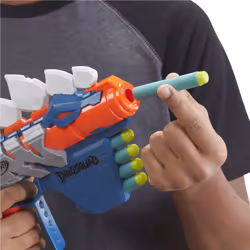 Nerf DinoSquad Stegosmash, blaster con supporto per 4 dardi, design Stegosauro spinoso, include 5 dardi - Vista aggiuntiva 5