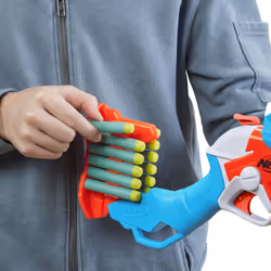 Nerf DinoSquad - Tricera-blast (blaster con alloggiamento per caricamento di 3 dardi, con supporto dardi e design dinosauro Triceratopo, include 12 dardi Elite) - Vista aggiuntiva 6
