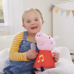 Peppa Pig - Canta con Peppa, peluche che canta, con abito rosso scintillante e fiocco, dai 3 anni in su - Vista aggiuntiva 4