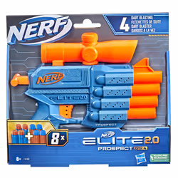 Nerf Elite 2.0 Prospect QS-4, blaster con 8 dardi originali Elite, può contenere fino a 4 dardi, mirino telescopico fisso - Vista aggiuntiva 4