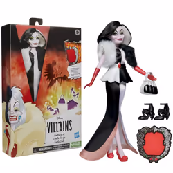 Disney Villains - Crudelia De Mon, fashion doll con accessori e vestiti rimovibili, giocattolo per bambini dai 5 anni in su - Vista aggiuntiva 5