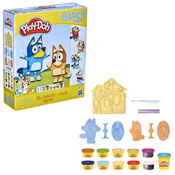 Play-Doh Kitchen Creations Playset Bluey Bandit & Chilli, playset le infinite combinazioni dei costumi di Bluey, con 11 vasetti