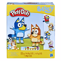 Play-Doh Kitchen Creations Playset Bluey Bandit & Chilli, playset le infinite combinazioni dei costumi di Bluey, con 11 vasetti