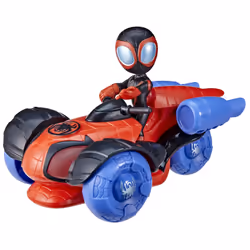 Marvel Spidey and His Amazing Friends Glow Tech Techno Racer, Veicolo da corsa, 3 anno/i, Stilo AA, Nero, Blu, Rosso