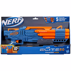 Nerf Elite 2.0 Ranger PD-5, blaster a raffica a 5 canne con azione a pompa, include 10 dardi originali Elite - Vista aggiuntiva 4
