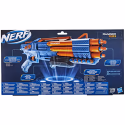 Nerf Elite 2.0 Ranger PD-5, blaster a raffica a 5 canne con azione a pompa, include 10 dardi originali Elite - Vista aggiuntiva 5
