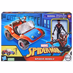 Marvel Spider-Man Spider Mobile e Miles Morales, veicolo da 15 cm con action figure, per bambini dai 4 anni in su - Vista aggiuntiva 6