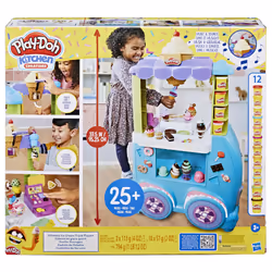 Play-Doh Il Super Camioncino dei Gelati, playset con cucina di grandi dimensioni con suoni realistici, 27 accessori, 12 vasetti di pasta da modellare atossica, giocattolo per bambini dai 3 anni in su - Vista aggiuntiva 4