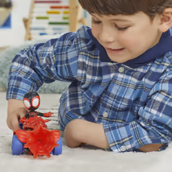 Marvel Spidey e I Suoi Fantastici Amici, set Techno Racer di Miles Morales: Spider-Man, action figure con veicolo e accessorio, giocattoli , giocattoli per età prescolare, giocattoli di supereroi - Vista aggiuntiva 6