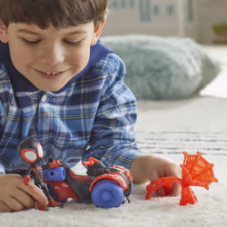 Marvel Spidey e I Suoi Fantastici Amici, set Techno Racer di Miles Morales: Spider-Man, action figure con veicolo e accessorio, giocattoli , giocattoli per età prescolare, giocattoli di supereroi - Vista aggiuntiva 8