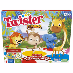 Hasbro Gaming Twister Junior, gioco in scatola, tappetino da gioco fronte-retro, 2 giochi in 1, gioco per bambini e bambine, ...