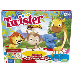 Hasbro Gaming Twister Junior, gioco in scatola, tappetino da gioco fronte-retro, 2 giochi in 1, gioco per bambini e bambine