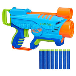 Nerf Elite Jr. Explorer, blaster facile da usare, impugnatura, caricamento e lancio facili, 8 dardi Elite, per bambini e bambine di 6 anni
