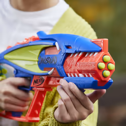 Nerf DinoSquad - Terrodak, 12 dardi Elite, design a forma di dinosauro, blaster in gommapiuma da 4 dardi per giochi all'aperto di bambini e bambine - Vista aggiuntiva 4