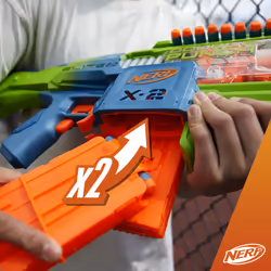 Nerf Elite 2.0 Blaster Double Punch, blaster lancia-dardi motorizzato, canne con alternazione rapida, 50 dardi Elite, 2 caricatori da 10 dardi - Vista aggiuntiva 6