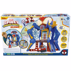 Marvel Spidey e I Suoi Fantastici Amici, Web-Spinners Web-Quarters, playset per bambini e bambine con action figure, veicolo e accessori, giocattoli di supereroi, dai 3 anni in su