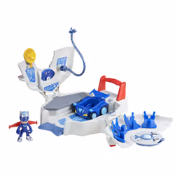 PJ Masks Super Pigiamini, Playset PJ Power Q, set del quartier generale dei Superpigiamini con auto e action figure, giocattoli a tema supereroi per bambini e bambine dai 3 anni in su - Vista aggiuntiva 2