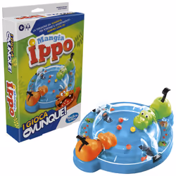 Hasbro Gaming Mangia Ippo, I Gioca Ovunque, gioco per bambini e bambine dai 4 anni in su, gioco portatile per 2 giocatori, gioco da viaggio per bambini e bambine, include 2 ippopotami affamati - Vista aggiuntiva 5