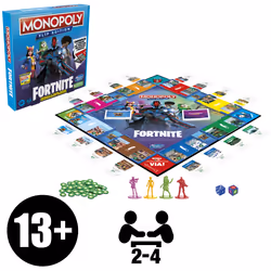 Monopoly Flip Edition: Fortnite, gioco da tavolo dai 13 anni in su, ispirato al videogioco Fortnite, giochi da tavolo per adulti e adolescenti, da 2 a 4 giocatori - Vista aggiuntiva 6