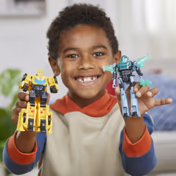 Transformers EarthSpark - Cyber-Combiner, action figure di Bumblebee e Mo Malto - Vista aggiuntiva 6