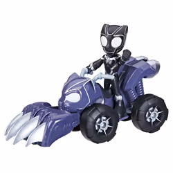 Marvel Spidey e I Suoi Fantastici Amici, set Black Panther Panther Patroller, action figure con veicolo e accessorio, giocattoli per età prescolare