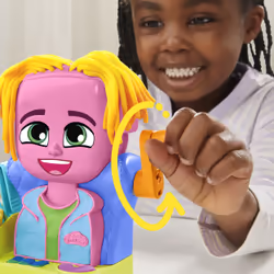 Play-Doh Capelli Pazzerelli, playset per giocare al parrucchiere, giocattoli di fantasia per bambini e bambine dai 3 anni in su - Vista aggiuntiva 7