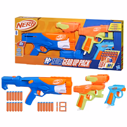 Nerf N Series N- Series - Gear Up Pack, confezione da 3 blaster, 18 dardi N1, giocattoli per giochi all'aperto per bambini e bambine dagli 8 anni in su - Vista aggiuntiva 4