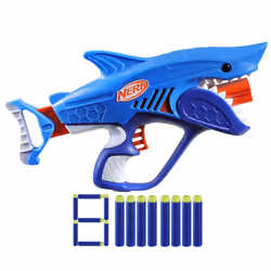 Nerf Junior Wild - Sharkfire, blaster a dardi facile da usare, Blaster giocattolo, 6 anno/i, 99 anno/i