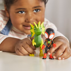 Marvel Spidey e I Suoi Fantastici Amici, Spidey con Cattivo Dino Miles Morales, action figure di Miles "Spin" Morales e 's Electrosaurus - Vista aggiuntiva 5