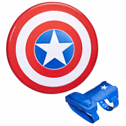 Marvel Avengers Scudo di Captain America, scudo con guanto per giochi d'imitazione, Marvel Avengers, 5 anno/i