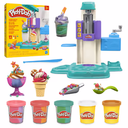 Play-Doh Gelateria Arcobaleno, playset con accessori e vasetti per creare gelati - Vista aggiuntiva 5