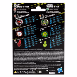 Beyblade X Chain Incendio 5-60HT & Arrow Wizard 4-60N Coperchio per trottola da combattimento