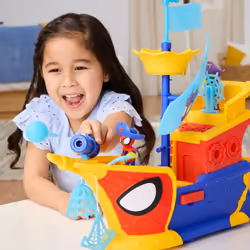 Marvel Spidey and his Amazing Friends Water-Webs Webs Ahoy Bubble Pirate Ship - Vista aggiuntiva 6