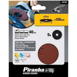 Black&decker - Dischi abrasivi 125 mm per smerigliatrici angolari Grana 40 pz 5 Black e decker