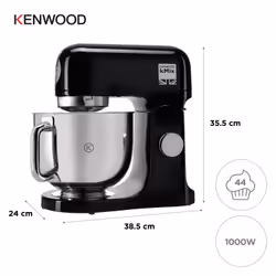 Kenwood KMX750AB sbattitore Sbattitore con base 1000 W Nero, Argento - Vista aggiuntiva 5