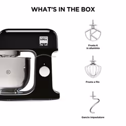Kenwood KMX750AB sbattitore Sbattitore con base 1000 W Nero, Argento - Vista aggiuntiva 7